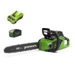 40V pilarka łańcuchowa 40 cm Greenworks GD40CS18K4 zestaw ładowarka + aku 4Ah