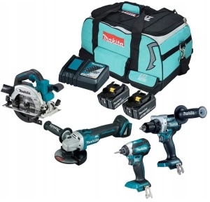 MAKITA ZESTAW NARZĘDZI 4SZT COMBO 18V 5Ah DLX4156T