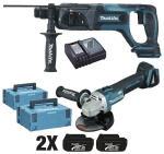 Makita Zestaw Combo DLX2153TJ1 szlifierka + młotowiertarka