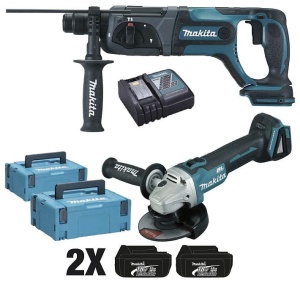 Makita Zestaw Combo DLX2153TJ1 szlifierka + młotowiertarka